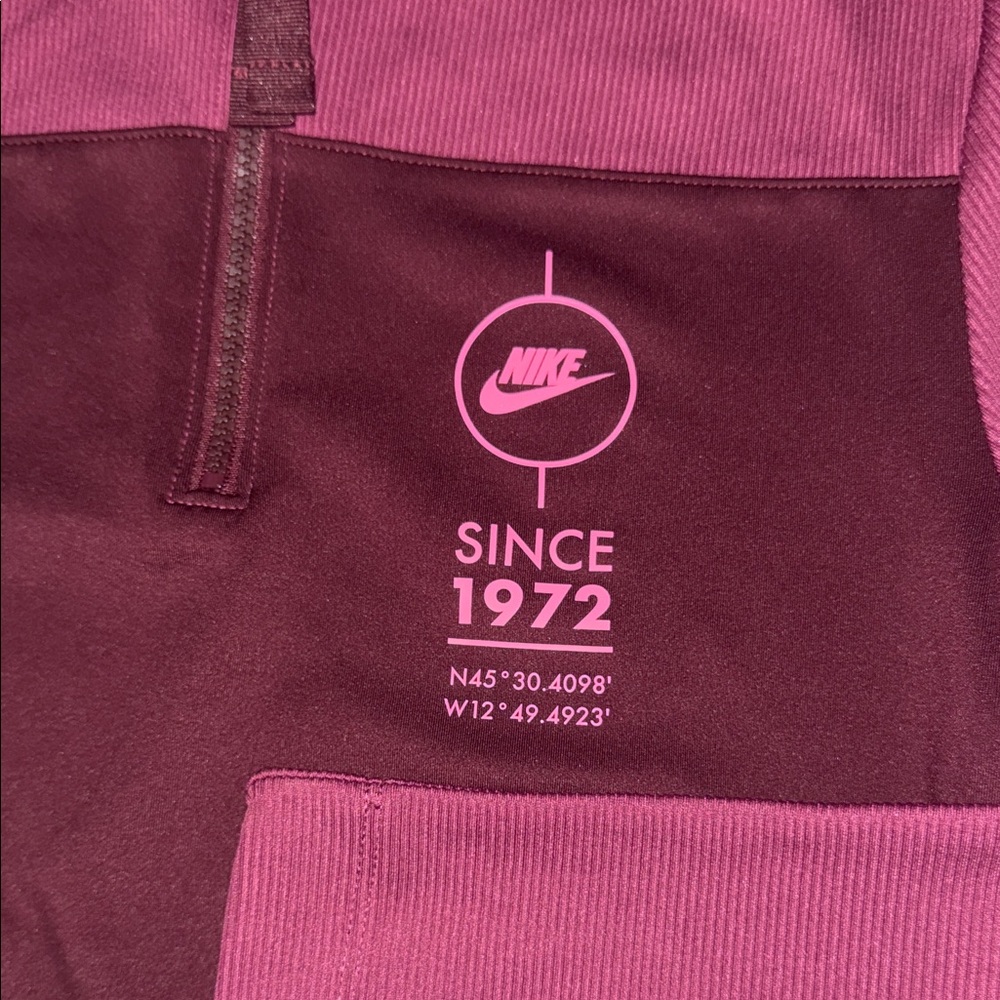 Nike Pink and Burgundy Half-Zip Top - Picture 3 of 11